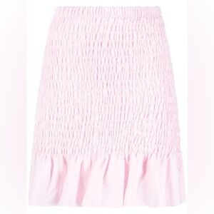 adidas Originals 3-Stripe athletic activewear smocked skirt in pink size small